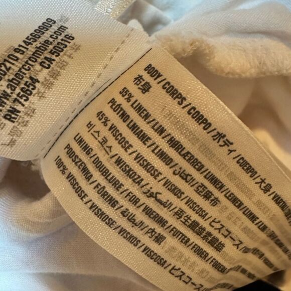 Abercrombie & Fitch long sleeve linen blend wrap crop top size Large - Picture 8 of 9